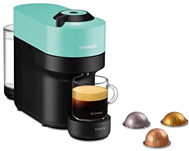 Nespresso Vertuo Pop K, Macchina caffè di Krups, Aqua Mint, Sistema Capsule  Vertuo, Serbatoio acqua 0.56L