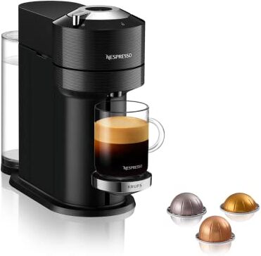 Nespresso Krups VERTUO Next  Caffettiera a capsule, macchina per caffè espresso Krups, caffè diverse dimensioni, 5 misure tazze, tecnologia Centrifusion, riscaldamento 30s, Wi-Fi e Bluetooth