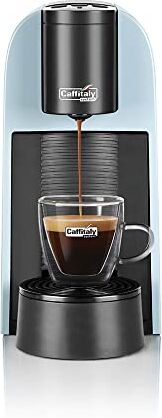 Caffitaly System, Macchina Caffè Volta S35 per Capsule Originali , Compatta, Veloce e Silenziosa, Sistema Multibevanda, Dosaggio Automatico, Accensione Rapida, Autospegnimento, 42kWa, Celeste