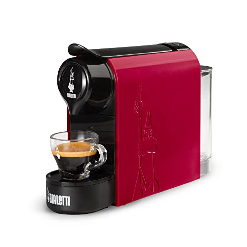 Bialetti Gioia, Macchina Caffè Espresso per Capsule in Alluminio, Supercompatta, Serbatoio 500 ml, Rosso