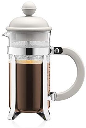 Bodum – Caffettiera – Caffettiera a pistone tazze, Vetro, Bianco, 0.35 L