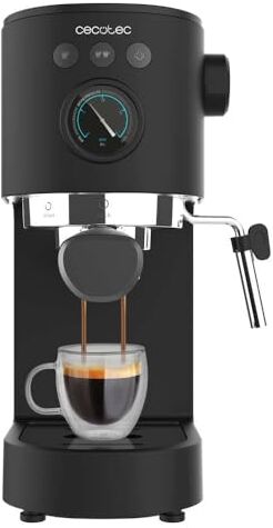 Cecotec Macchina da Caffè Espresso Cafelizzia Fast Pro 1350 W, Thermoblock, ForceAroma da 20 bar, Vaporizzatore Orientabile, Braccio Doppio, Piastra Riscaldatrice per Tazze, Serbatoio d'Acqua