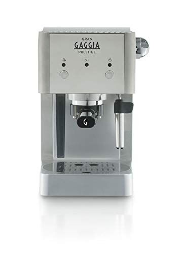 Gaggia Gran Prestige Macchina da Caffè Espresso Manuale, per Macinato e Cialde, Argento, 1025W