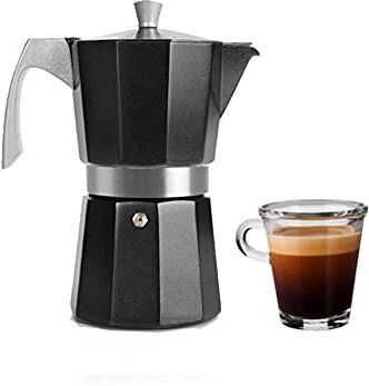 IBILI Moka express Evva Black, 6 tazze, 300 ml, alluminio fuso, adatta per l’induzione