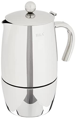 BRA , Caffettiera Magna in acciaio Inox 18/10, 10 tazze