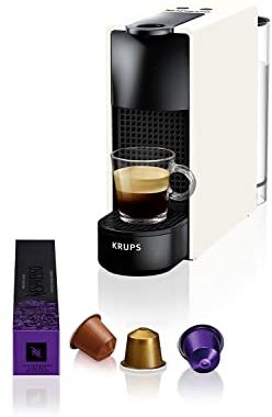 Nespresso Essenza Mini XN1101, Macchina da Caffè Krups, 2 Lunghezze, Eco Mode, Bianco