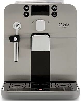 Gaggia Brera Macchina da Caffè Automatica, per Espresso e Cappuccino, Caffè in Grani o Macinato, 1400 W, Argento/Nero