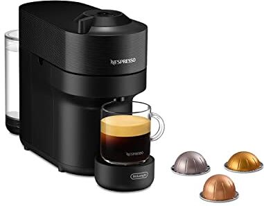 Nespresso De'Longhi  Vertuo Pop , Macchina Caffè a Capsule con Tecnologia Centrifusion, 4 Formati in Tazza, Incluso Set di Benvenuto con 12 Capsule, 1260W, Liquorice Black