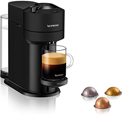 Krups Vertuo Next  Nespresso, Macchina del caffé, 30 secondi di riscaldamento dell’acqua, Spegnimento Automatico, Connettività Bluetooth e Wi-Fi, Nera