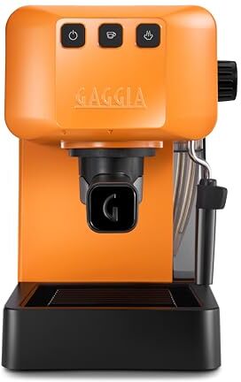 Gaggia EG2109 ORANGE Macchina Manuale da Caffè Espresso, Macinato o Cialde, Sistema POD per Espressi Cremosi Con Cialde, Pre-Infusione Automatica, 15 bar, Nuovo Modello 2023, 100% Made in Italy