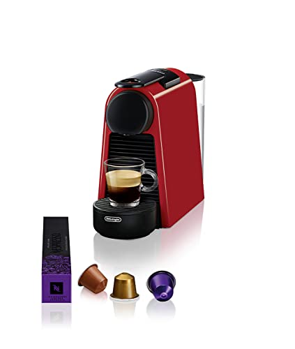Nespresso Essenza Mini EN85.R, Macchina da caffè di De'Longhi, Sistema Capsule , Serbatoio acqua 0.6L, Ruby Red
