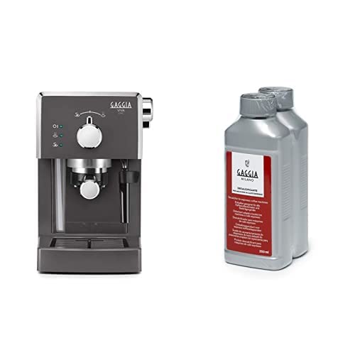 Gaggia Viva Chic Industrial Grey Macchina Manuale per il Caffè, 1025 W, 1 Liter, ABS Decalcificante RI9111/60 21001681, Flacone da 250 ml, Pack da 2 Unità