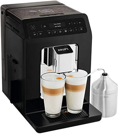 Krups Macchina da caffè completamente automatica EA8918 Evidence   display OLED Tecnologia Barista Quattro Force   12 caffè   3 varianti di tè   cappuccino one-touch   funzione 2 tazze   nero