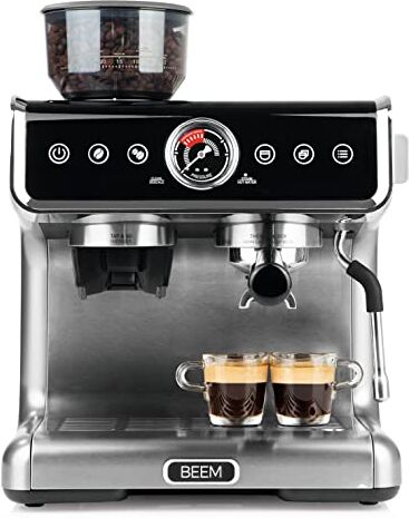 BEEM ESPRESSO-GRIND-PROFESSION caffettiera con macinino, programmabile   2 termoblocchi per la preparazione simultanea di espresso e schiuma di latte   macinino a cono con 30 impostazioni