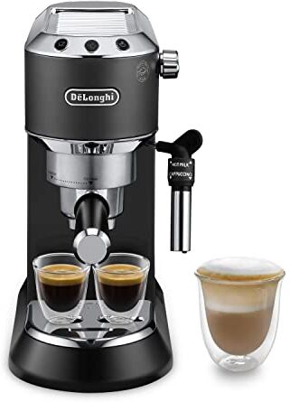 DeLonghi Dedica EC685.BK Macchina da Caffè Espresso Manuale e Cappuccino, Caffè in Polvere o in Cialde E.S.E., Spegnimento Automatico, Serbatoio Estraibile, 1350 W, Nero