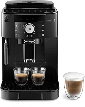 DeLonghi Perfetto Magnifica S , Macchina da Caffè Automatica per Espresso e Cappuccino, Caffè in Grani o in Polvere, con Tasti a ṡelezione Diretta, Spegnimento Automatico, 1450W, Nero