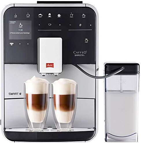 Melitta “Caffeo Barista T” Macchina da caffè Macchina da caffè automatica – senza contenitore per il latte argento, senza contenitore per il latte.