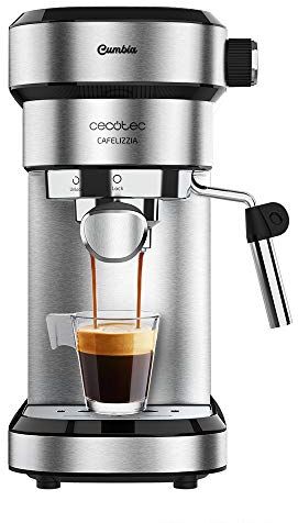 Cecotec Macchina da Caffè Espresso Cafelizzia 790 Steel Pro. 1350 W, Manometro, Sistema Thermoblock, 20 Bar, Modalità Automatica per 1-2 Caffè, Vaporetto Orientabile, 1,2 L, Colore Acciaio