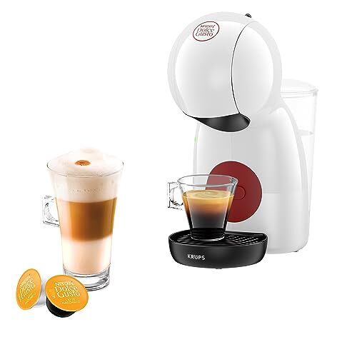 Krups Macchina per capsule di caffè Nescafé Dolce Gusto Piccolo XS, 15 bar, ultra compatta, ad alta pressione, oltre 30 creazioni di caffè, spegnimento automatico, colore: Bianco