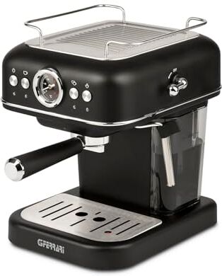 Acer G10188 Alchimia Macchina per caffè espresso, caffè in polvere, con vaporizzatore per cappuccino, 15 bar, 950 W, 1 o 2 tazze, 3 filtri INOX, Eco, Nero