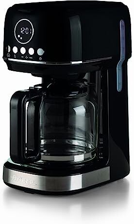 Ariete 1396 Macchina da caffè con filtro Moderna, Caffè americano, Capacità fino a 15 tazze, Base riscaldante, Display LCD, Filtri estraibili e lavabili, Nero