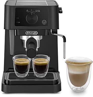 DeLonghi , Macchina Da Caffè Espresso Manuale, Cappuccino System, 2 tazze, Nero