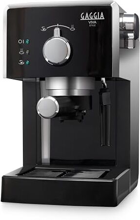 Gaggia RI8433/11 Viva Style Macchina da Caffè Espresso Manuale, per Macinato e Cialde, 15 Bar, 1L, 1025W, Nero