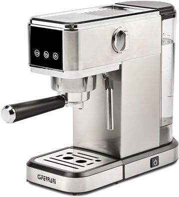 Acer G10189 Tiffany Macchina per caffè espresso, caffè in polvere, con vaporizzatore per cappuccino, 15 bar, 1350 W, 1 o 2 tazze, 3 filtri INOX, Eco, Acciaio