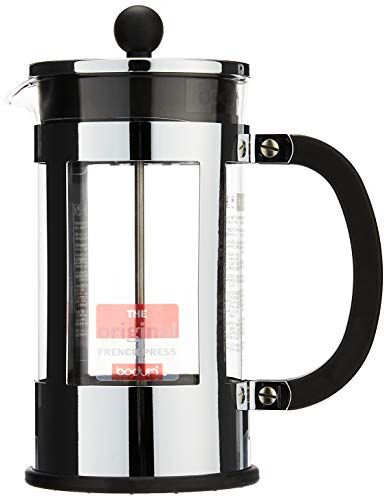 Bodum Kenya Caffettiera a pistone con Montatura 8 Tazze, Acciaio Inossidabile, Inox, 10,3 x 17,5 x 22,5 cm