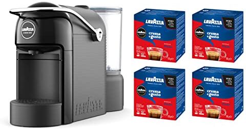 Lavazza , A Modo Mio , Macchina per Caffè con 64 Capsule Crema e Gusto Classico Incluse, Silenziosa, Poggia Tazza Rimovibile, Spegnimento Automatico, Componenti Lavabili, Nera