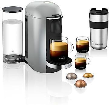 Nespresso Krups Vertuo Plus silver Macchina espresso, , Macchina da caffè, Macchina per espresso, 5 dimensioni di tazze, 1,8 L, Capsule caffè, Espresso