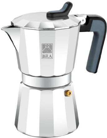 BRA DE LUXE 2 caffettiera moka moka bollilattes (Aluminium, Black, Stainless steel)