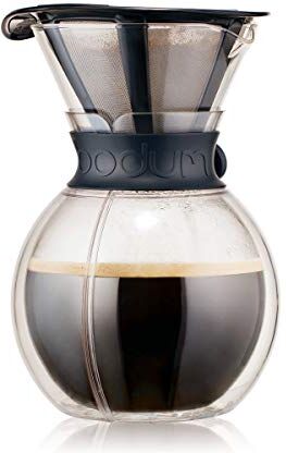 Bodum 11736 – 01S Caffettiera Filtro permanente, Vetro, Nero, 18 x 18 x 24 cm