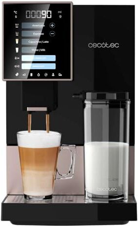 Cecotec Macchina da Caffè Superautomatica Cremmaet Compactccino Black Rose, 19 bar, Serbatoio Latte, Sistema Thermoblock, 5 Livelli di Macinatura, Serbatoio Caffè 150g