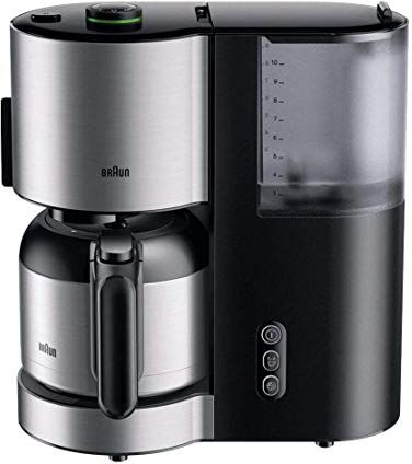 Braun KF5105BK Macchina per il caffè americano con filtro, AromaSelect, 10 tazze, 1000 Watt, nero, acciaio inox