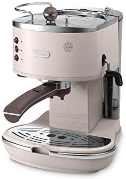 DeLonghi Icona Vintage ECOV 311.BG Macchina da Caffè Espresso Manuale e Cappuccino, Caffè in Polvere o in Cialde E.S.E., 1100 W, Beige