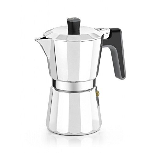 BRA Caffettiera Adatta a Tutti i Tipi di Cucine, Compresa l'induzione, Alluminio, Multicolore, 9 Tazze