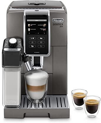 DeLonghi Dinamica Plus Perfetto, Macchina Automatica per Caffè in Chicchi connessa, sistema montalatte automatico LatteCrema, 12 bevande, schermo touch, funzione My, ECAM370.95.T MADE IN ITALY