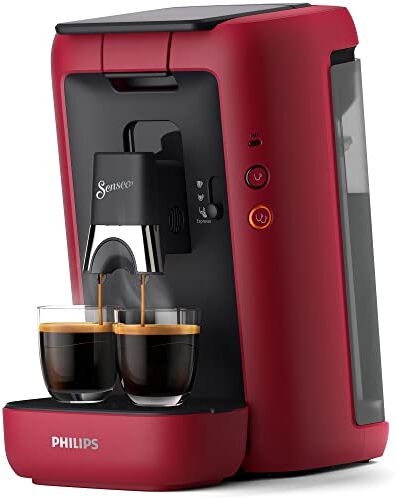 Philips Senseo Maestro  Macchina da caffè a cialde con funzione memoria, 1,2 litri, colore: Rosso