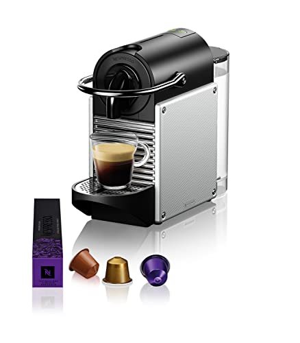 Nespresso Pixie EN124.S Macchina da caffè di De'Longhi, Sistema Capsule , Serbatoio acqua 0.7L, Argento