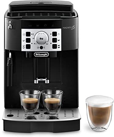 DeLonghi Magnifica S  Macchina da Caffè Automatica per Espresso e Cappuccino, Caffè in Grani o in Polvere, 1450 W, Nero