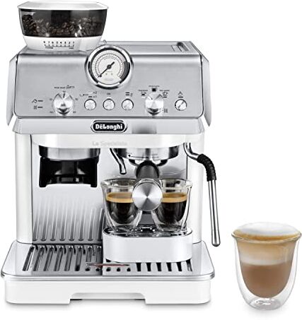 DeLonghi La Specialista Arte , Macchina per Espresso Manuale, Tecnologia Sensor Grinding, Controllo Attivo della Temperatura, 8 Livelli di Macinazione, Lancia MyLatte Art, 1550W, Bianco