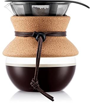 Bodum Caffettiera Pour Over con filtro permanente, 0,5 L, sughero, multistrato, 14 x 12,1 x 14,5 cm