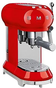 SMEG , Macchina da Caffè Espresso Manuale , Cappuccino System, Thermoblock, Alloggiamento Tazze Grandi e Funzione Caffè Doppio, Serbatoio Acqua da 1 L, Dimensioni Compatte, 1350W, Rosso