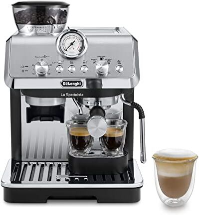 DeLonghi La Specialista Arte, Macchina per Caffè in Chicchi Manuale, , 1400W, Macinacaffè integrato, Accessori inclusi: Barista Kit, Cappuccinatore My Latte Art, Nera