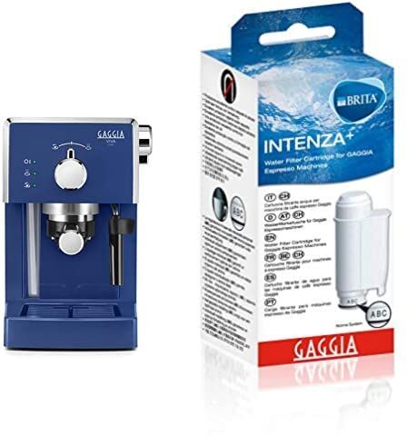 Gaggia Viva Chic Midnight Blue Macchina Manuale per il Caffè, 1025 W, 1 Liter, ABS 21001419 Filtro Brita Intenza, Filtro Anti-Calcare