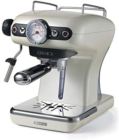 Ariete 1389 Classica Macchina per caffè Espresso Polvere 1/2 Tazze, Filtro Cialda, Maxi Cappuccino, 15 Bar, 900 ml, 850 W, 1 Cups, Plastica Acciaio Inossidabile Metallo, Perla