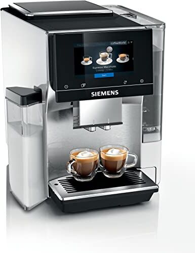 Siemens EQ.700 Macchina per caffè espresso completamente automatica,  integral, 5" iSelect Display, coffeeWorld, contenitore per latte integrato, Home Connect, acciaio inossidabile/bianco