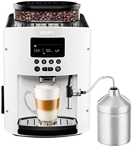 Krups Macchina da caffè completamente automatizzata (1,8 l, 15 bar, display LCD, sistema automatico per cappuccino) bianco