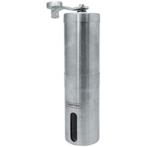 NERTHUS Macinacaffè manuale in acciaio inox con macinini regolabili in ceramica Dimensioni compatte per casa, ufficio o viaggio NERTHUS Macinacaffè manuale in acciaio inox con macinini regolabili in ceramica Dimensioni compatte per casa, ufficio o viaggio